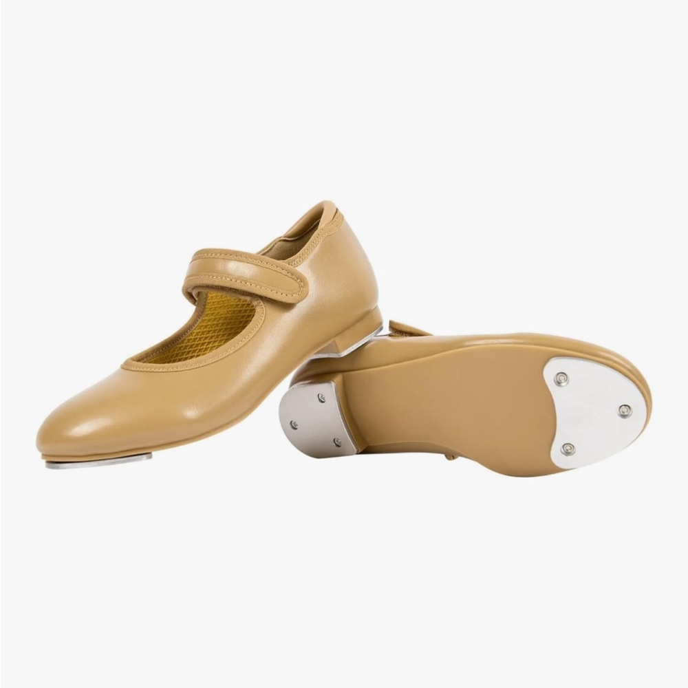 Tap Shoes in Tan - Girl's Tap Dance Shoes Size 12 - barely worn